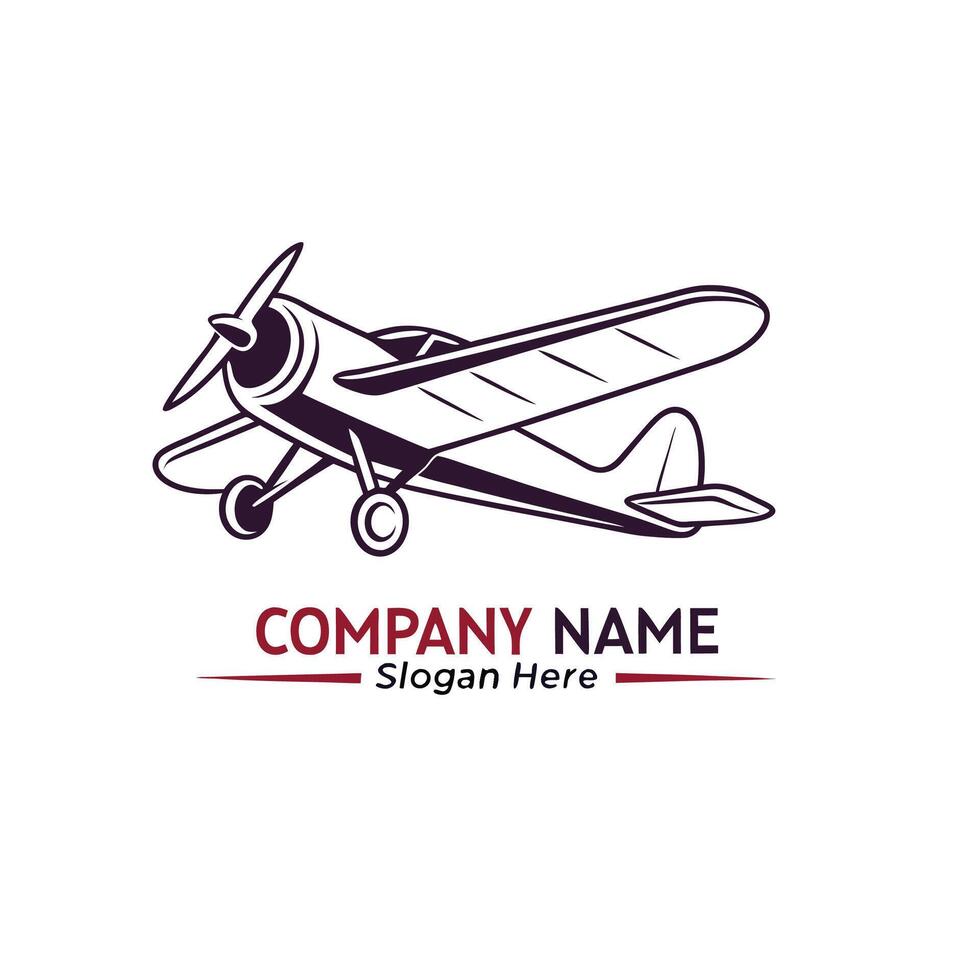 airplane logo design template on a white background vector