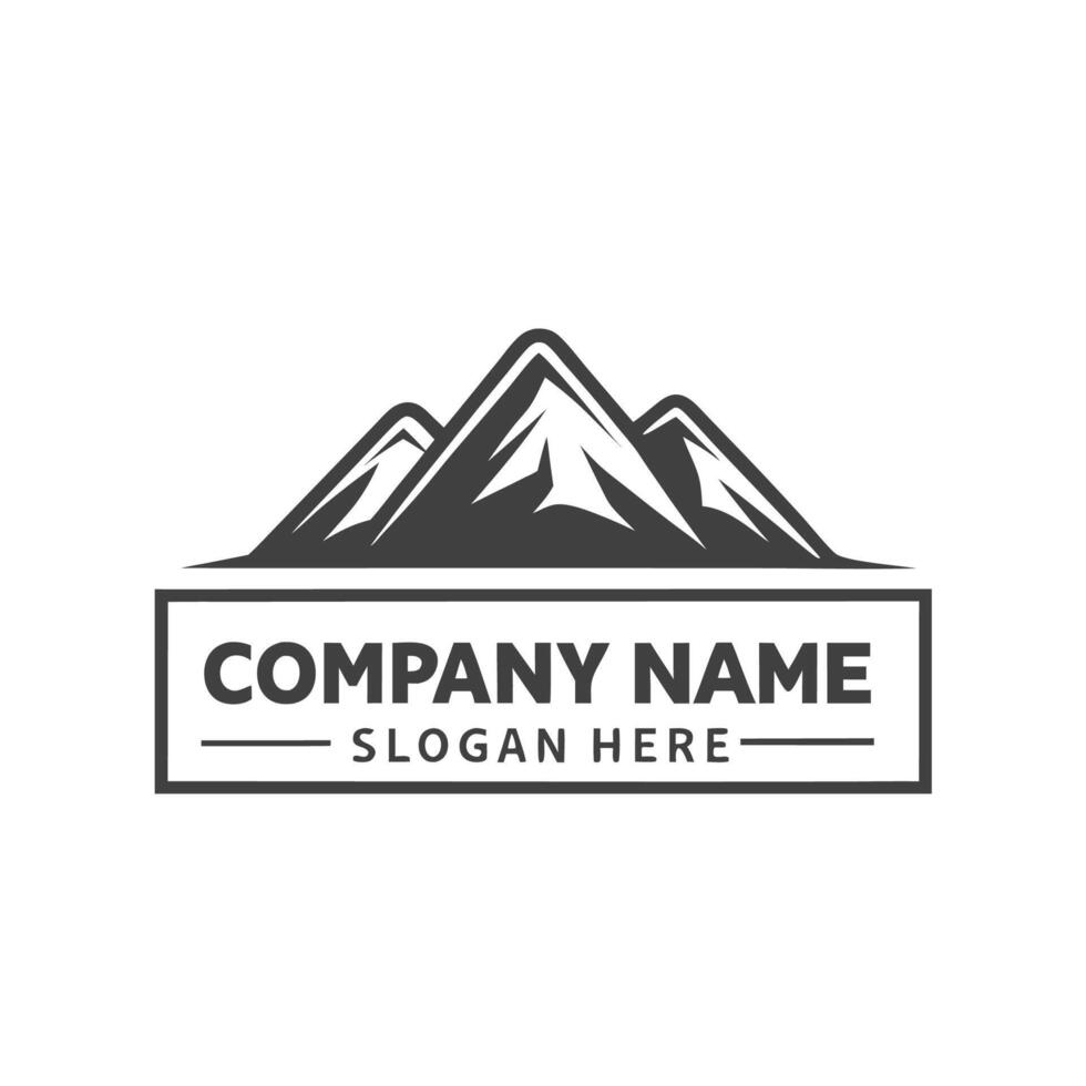 mountain logo design template a white background vector