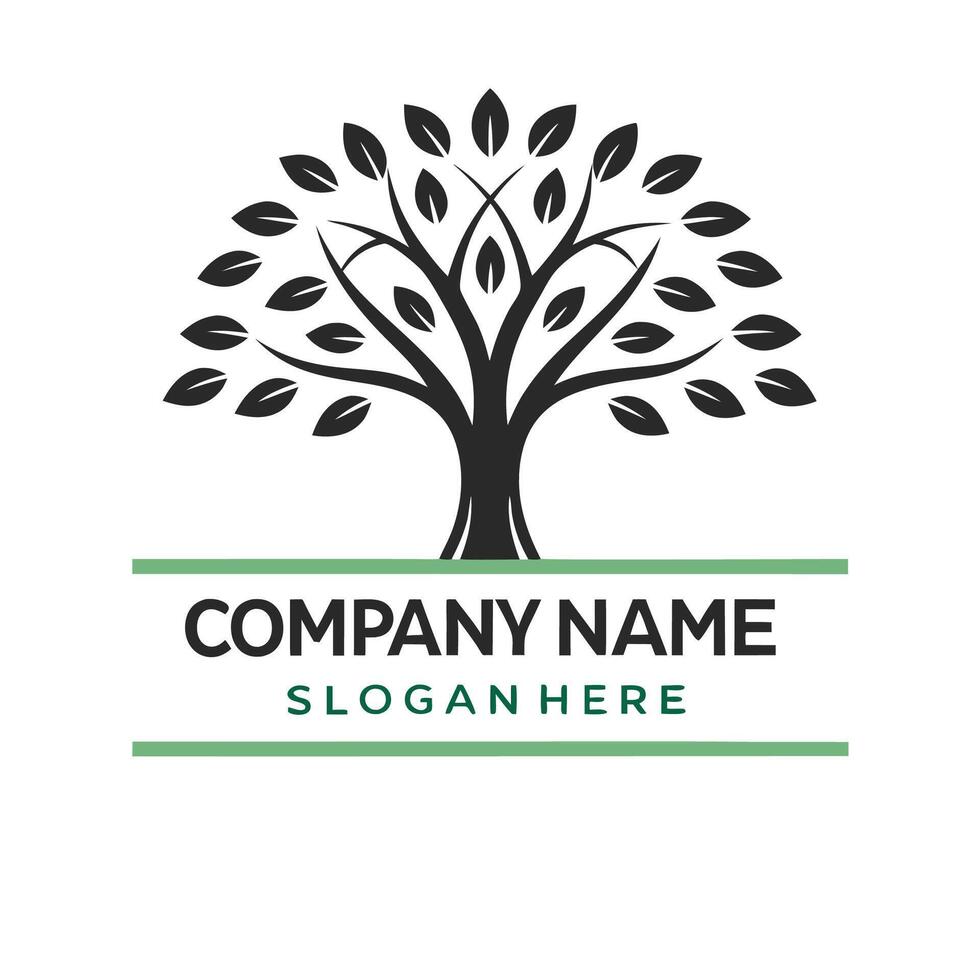 tree logo design on a white background vector