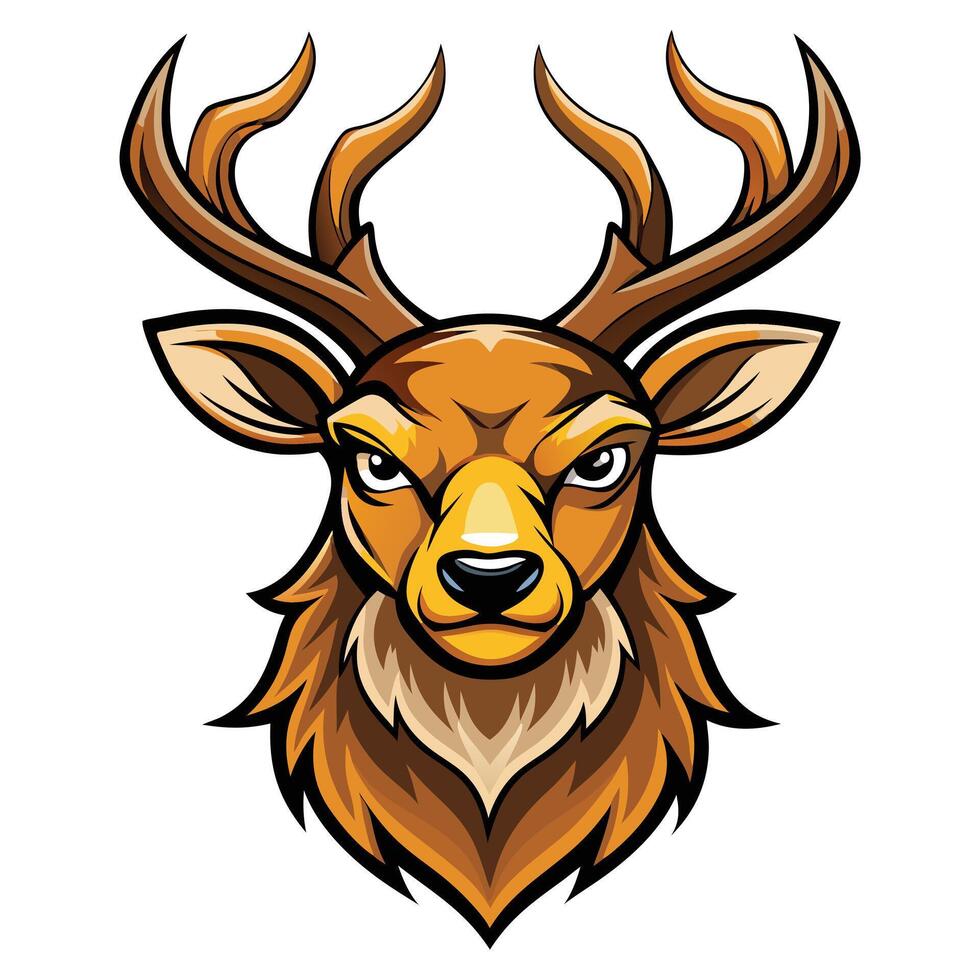 Dynamic Deer Head Mascot for Eye-Catching Graphics vector