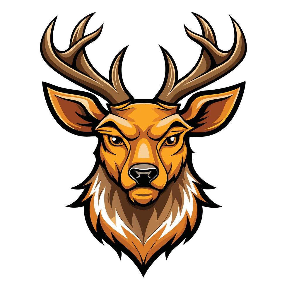 Legendary Deer Head Mascot for Strength and Grace vector