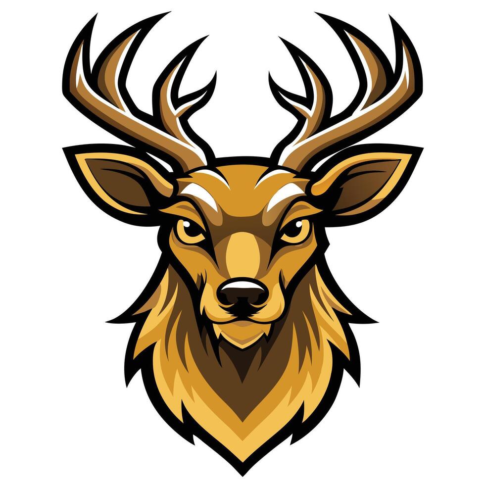 Artistic Deer Head Mascot for Custom Branding vector