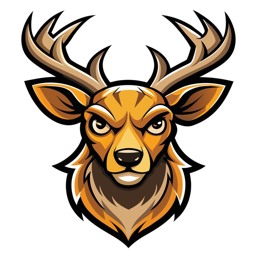 Striking Deer Head Mascot for Merchandise and Apparel vector
