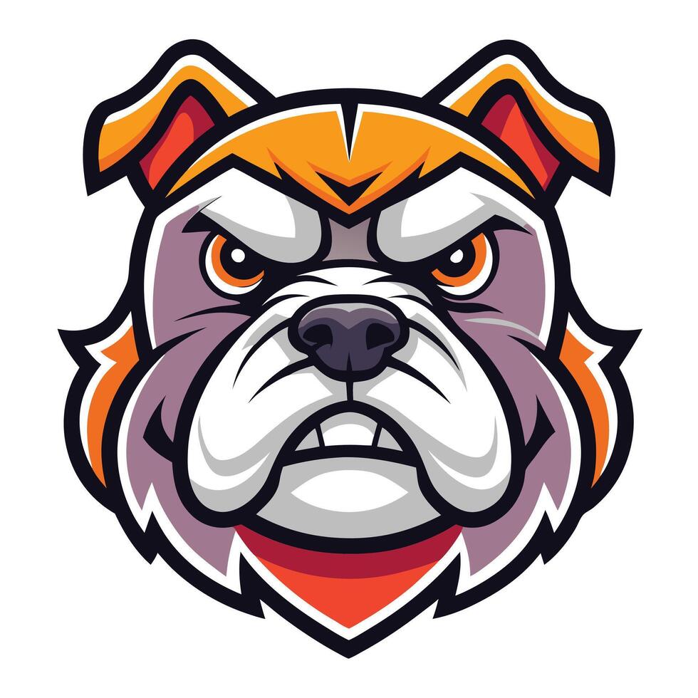 Dynamic Bulldog Head Mascot for Eye-Catching Graphics vector