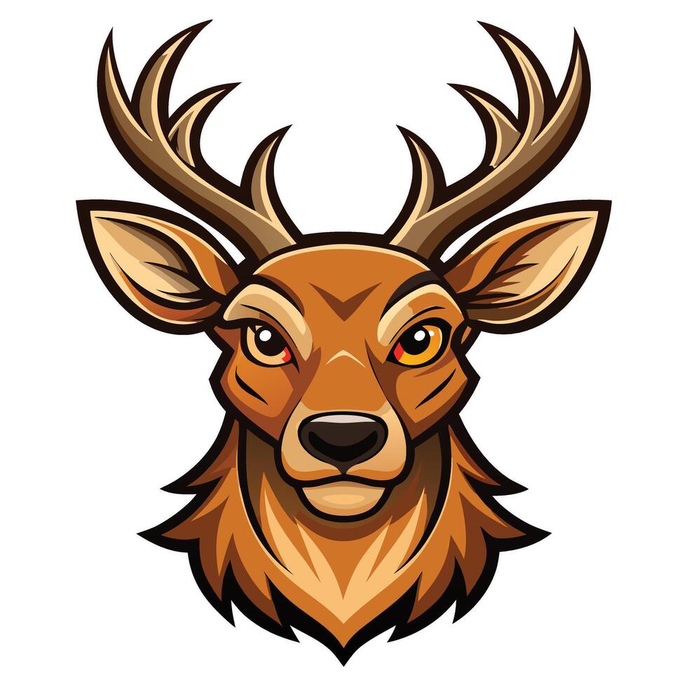 Strong Deer Head Mascot for Dynamic and Powerful Designs vector