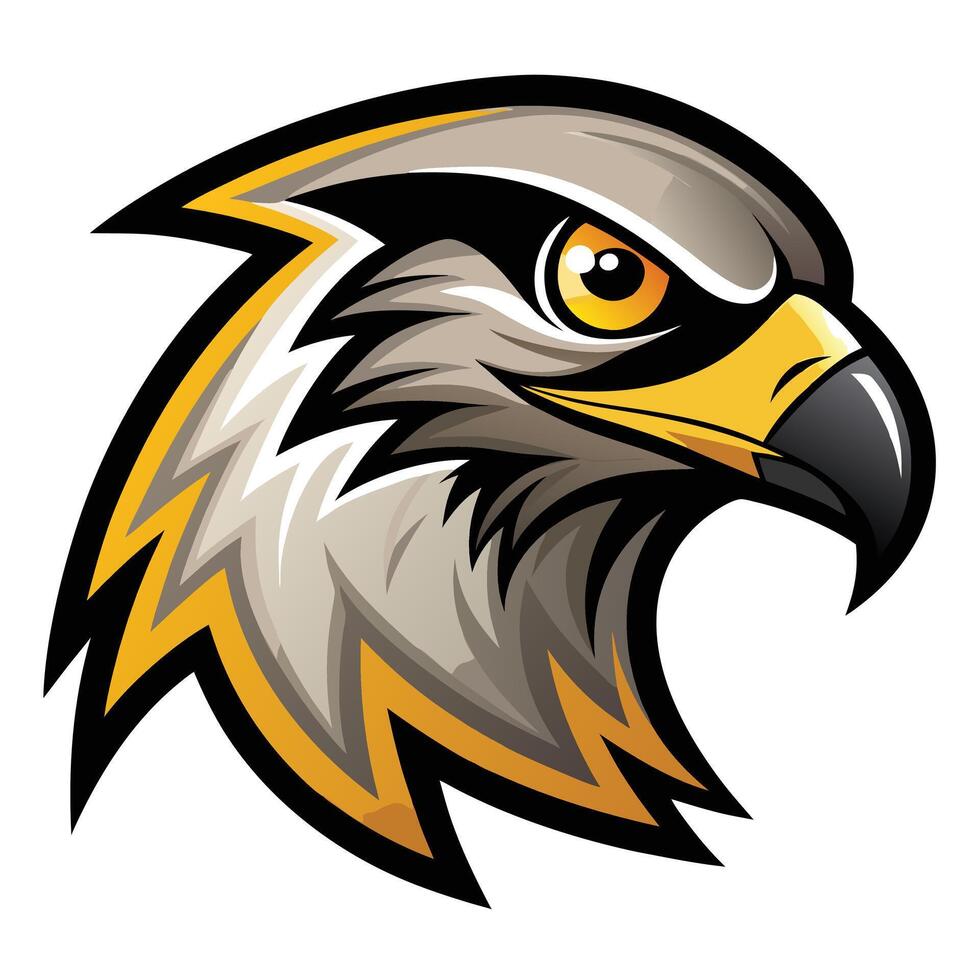 Edgy Falcon Head Mascot for Gaming and Streaming Channels vector