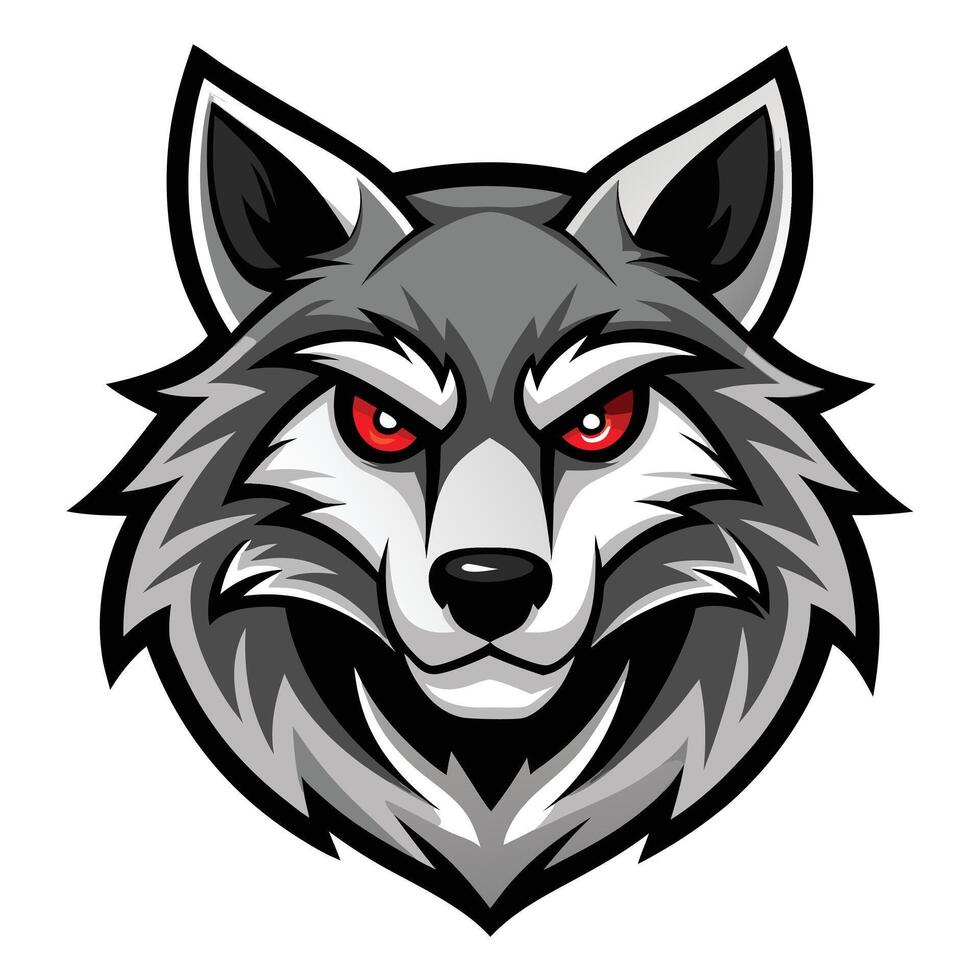 Angry Wolf Head Mascot for Sports and School Logos vector