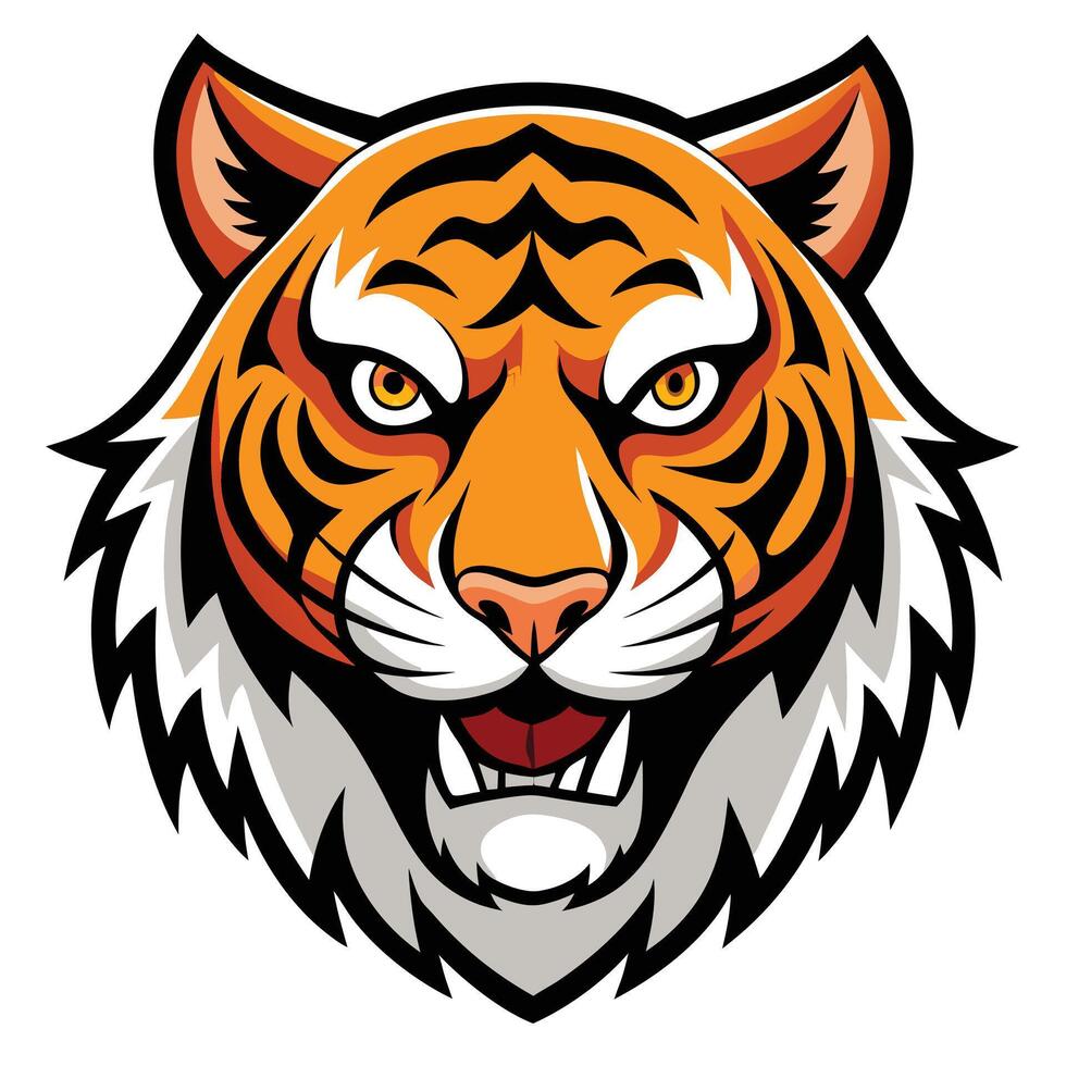 Legendary Tiger Head Mascot for Strength and Dominance vector