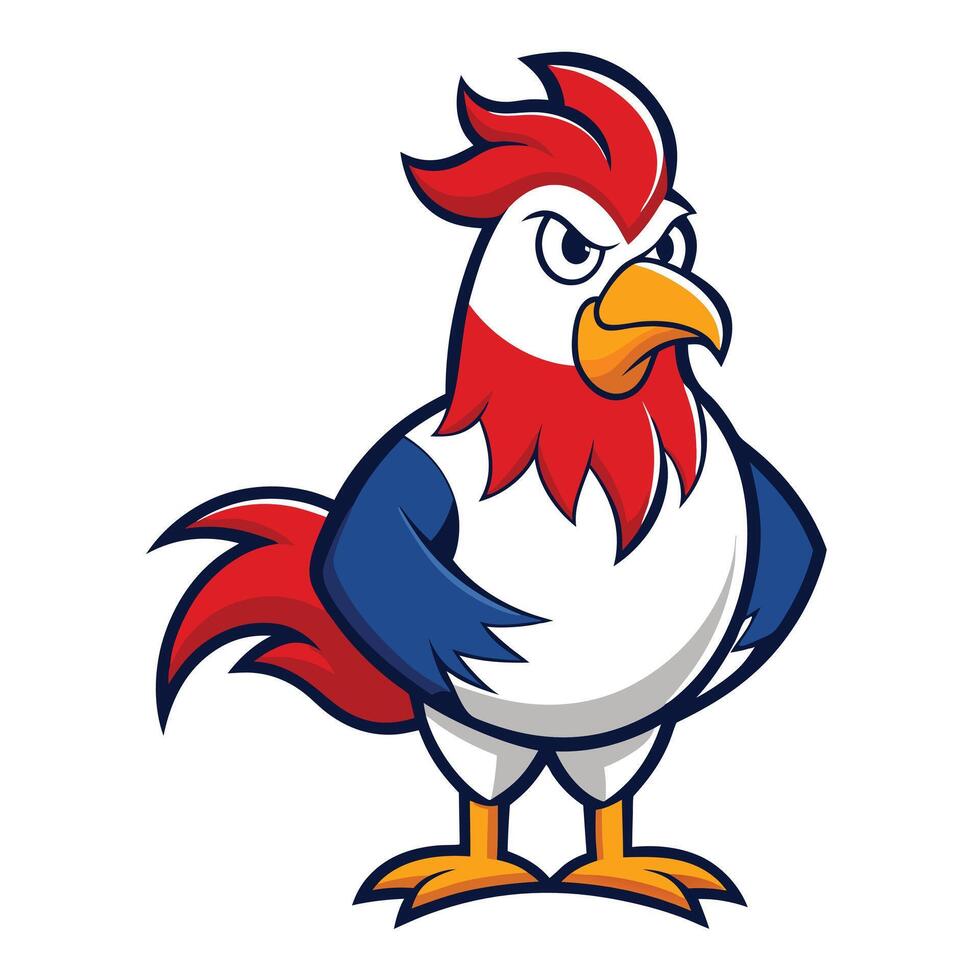 Edgy Rooster Mascot for Eye-Catching Designs vector