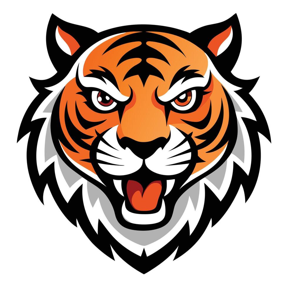 Edgy Tiger Head Mascot for Gaming and Streaming Channels vector