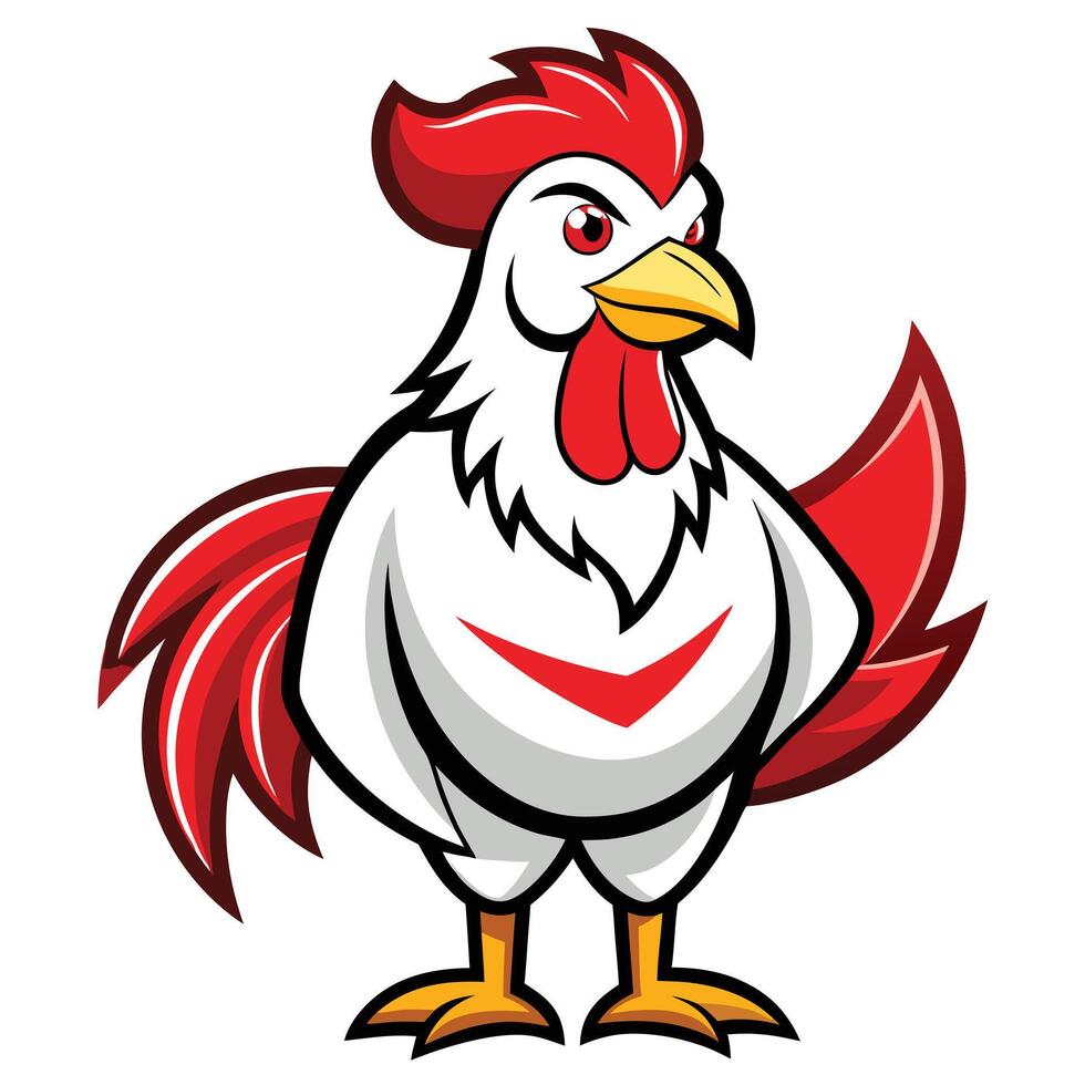 Modern Rooster Mascot for Gaming and Streaming Channels vector