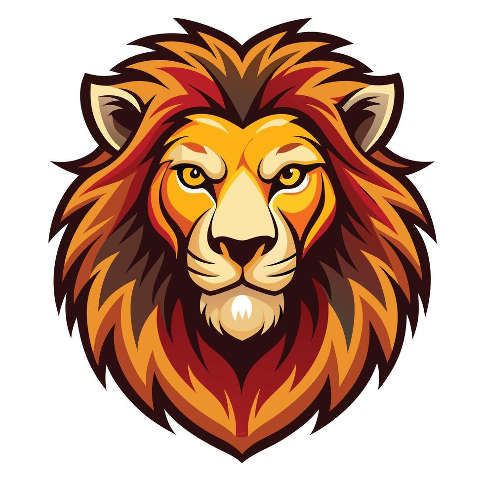 Artistic Lion Head Mascot for Custom Illustrations vector