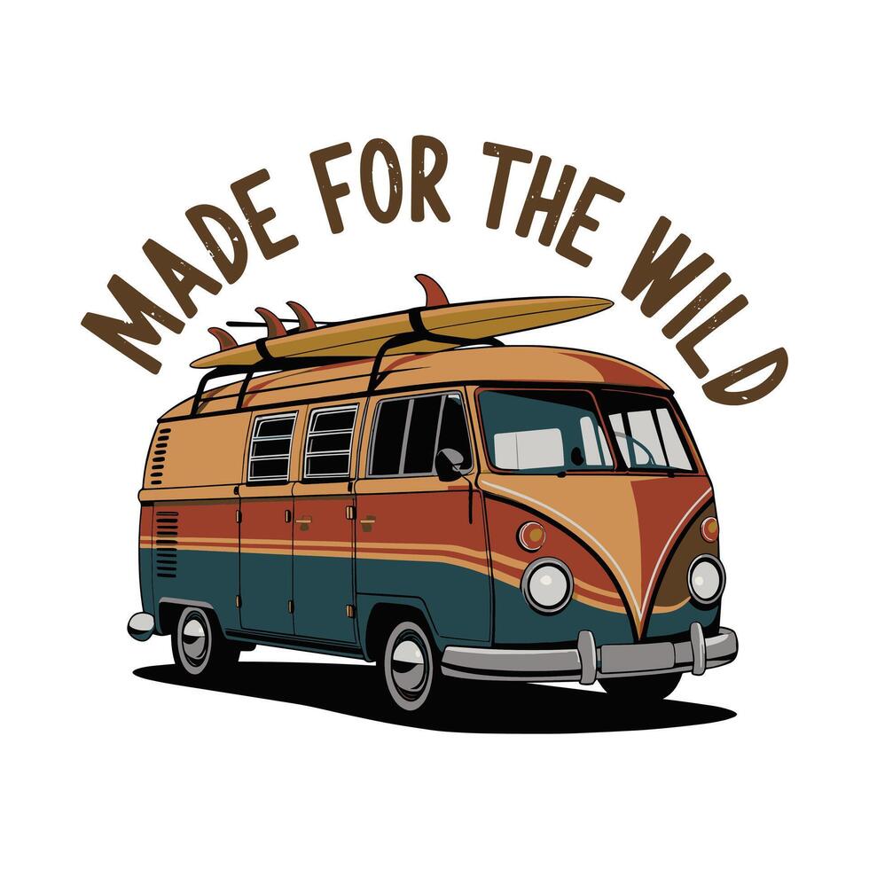 Made for the Ride T Shirt Design Travel Minivan vector