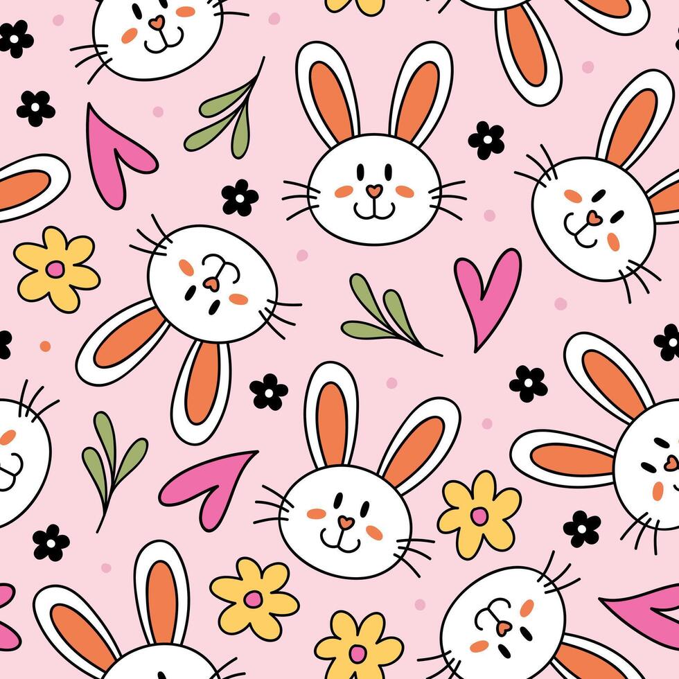 Easter Bunny Pattern Spring Easter Background Cute Bunny vector