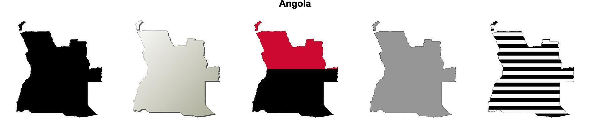 Angola outline map set vector