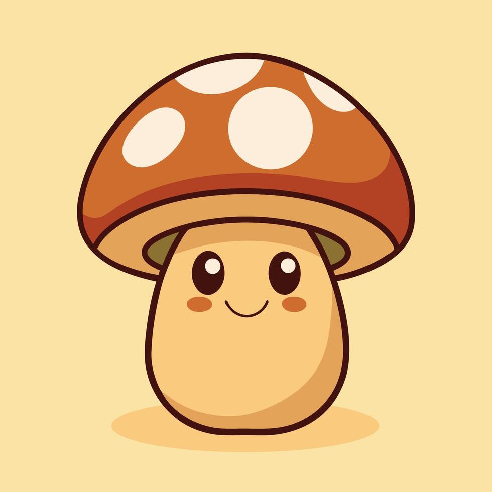 Shiitake Mushroom Cartoon Icon Mushroom Object Illustration vector