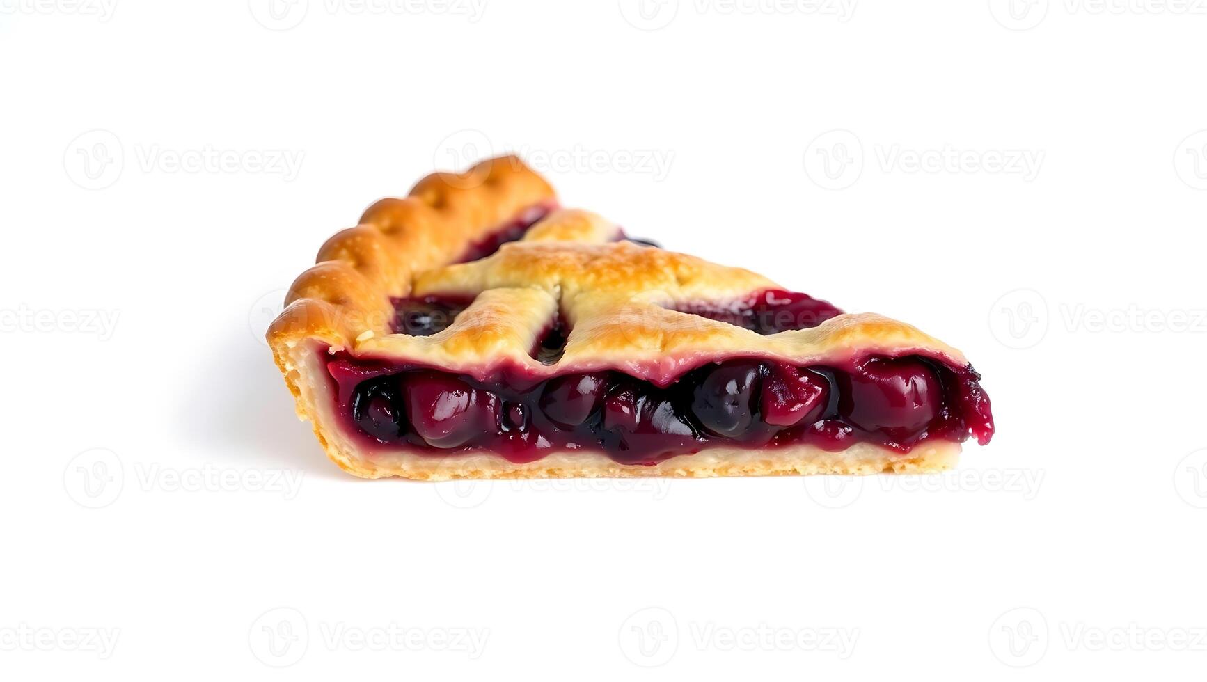 Delicious slice of berry pie with rich filling and golden crust photo