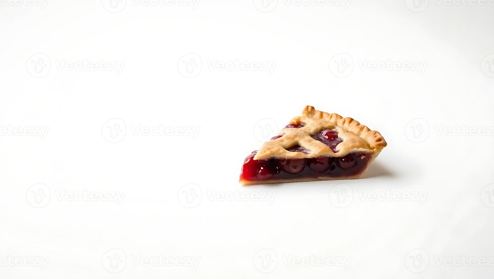 Slice of cherry pie on a clean surface inviting sweet indulgence photo