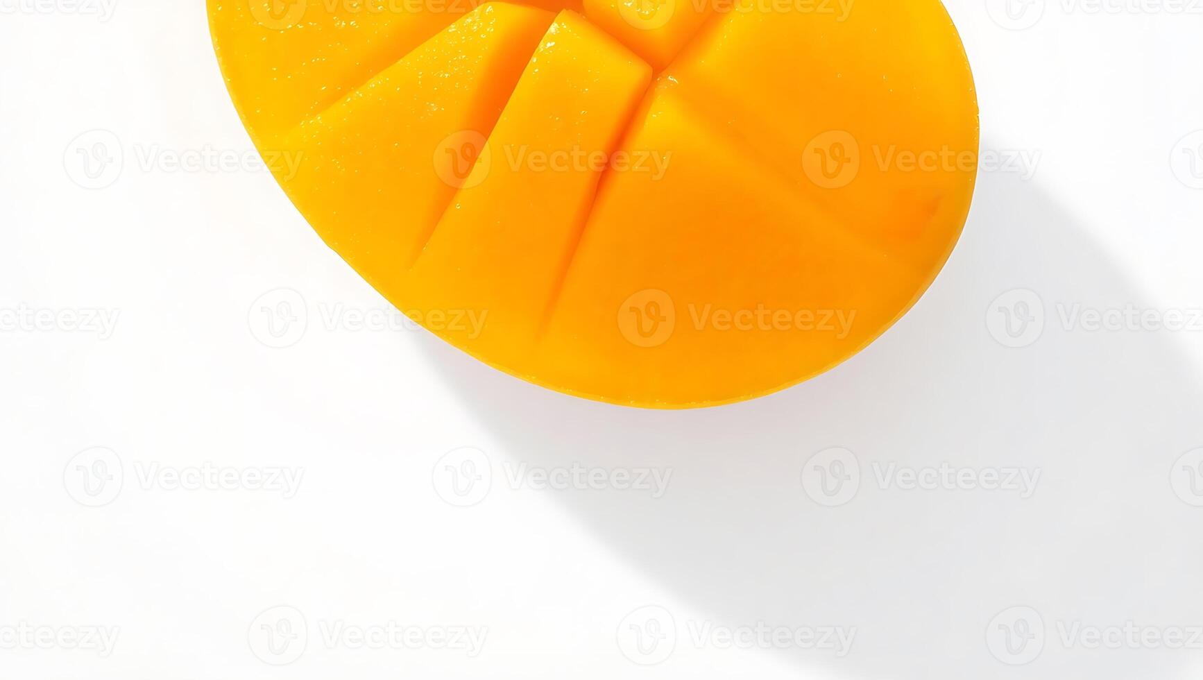 Fresh mango sliced and ready to enjoy on a clean surface photo
