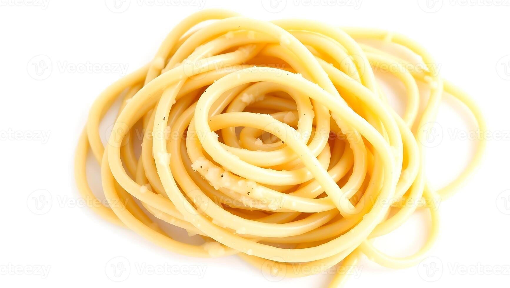 Pasta arranged in a neat spiral on a clean surface photo