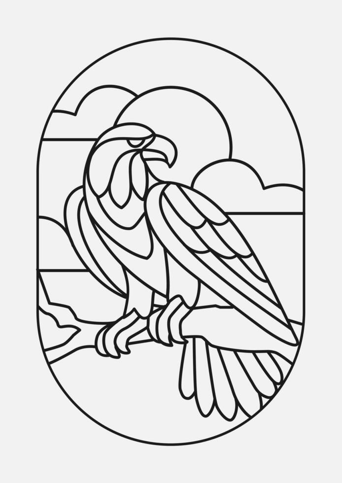 Eagle Stained glass pattern vector
