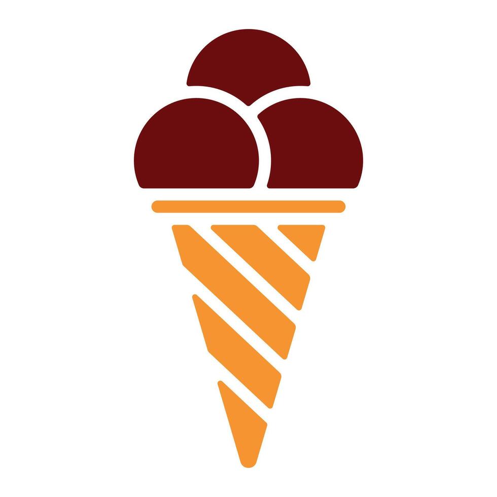 simple color icon of ice cream plombir in a cone on a white background vector