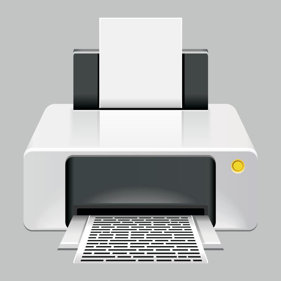 detailed color printer icon white on white background vector