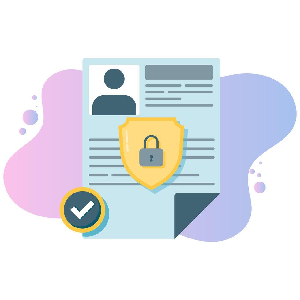 data protection, cyber security technology illustration vector