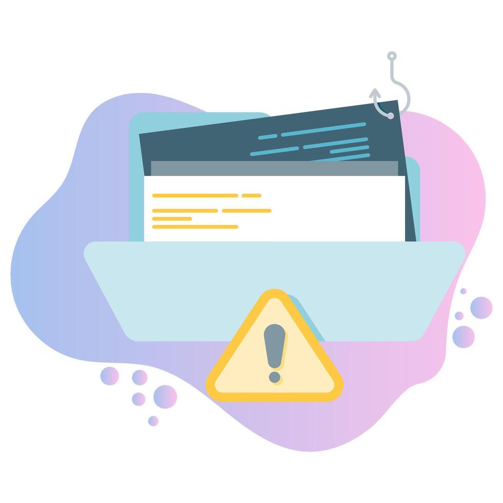 data phishing, cyber security technology illustration vector