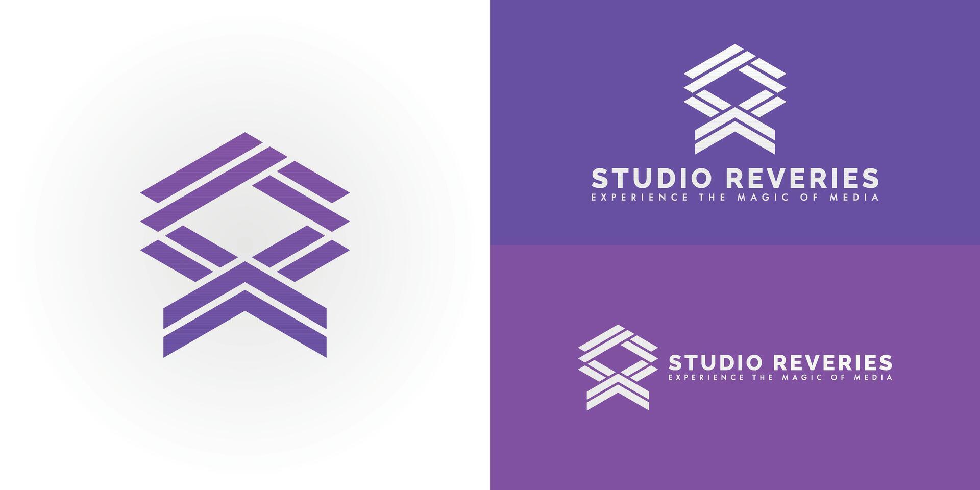 The dynamic logo design features the initials SR creatively integrated into a unique geometric pattern, creating a striking symbol that evokes a sense of energy, movement, and creative expression. vector
