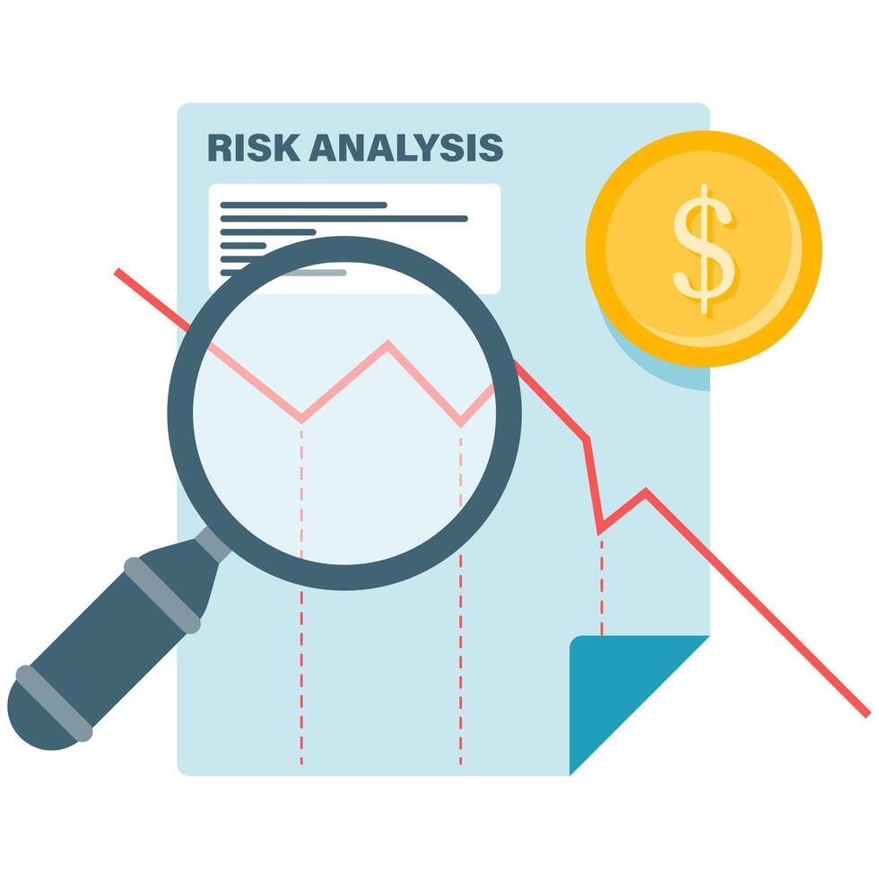 risk analysis, investment and business illustration vector