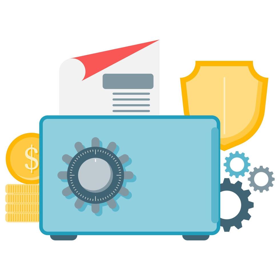 asset protection, investment and business illustration vector