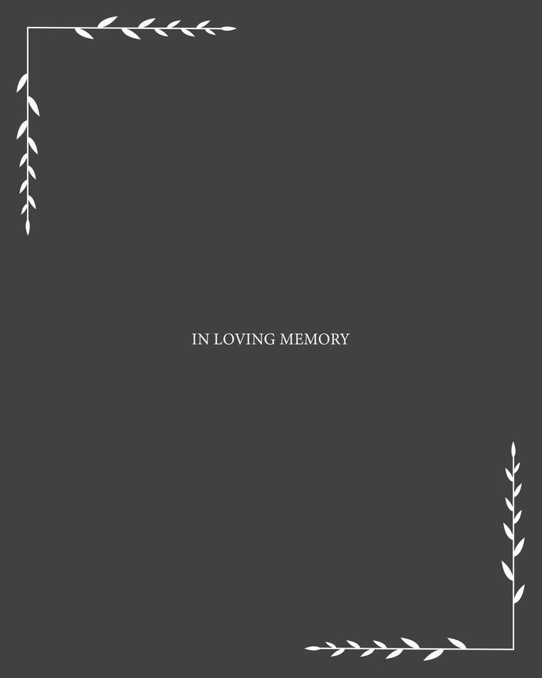 Funeral card. Empty card with text in the centre vector