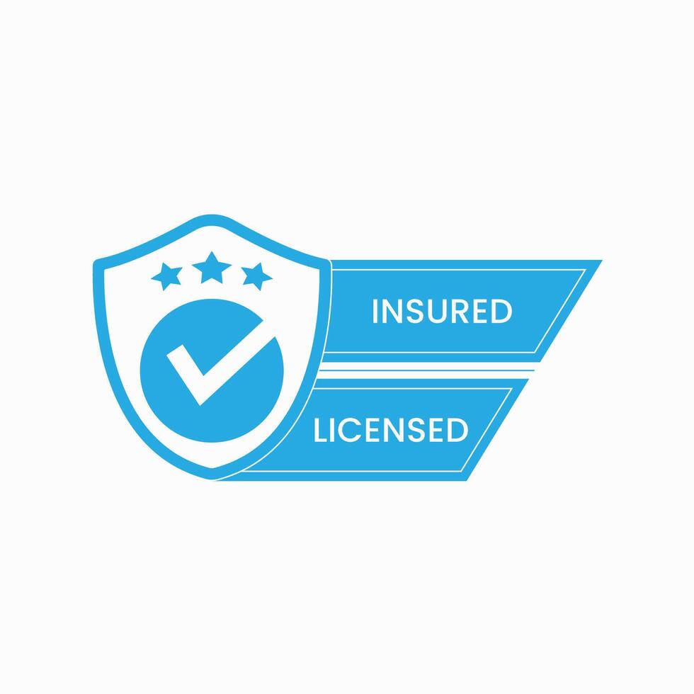Insured and license banner with shield icon design vector