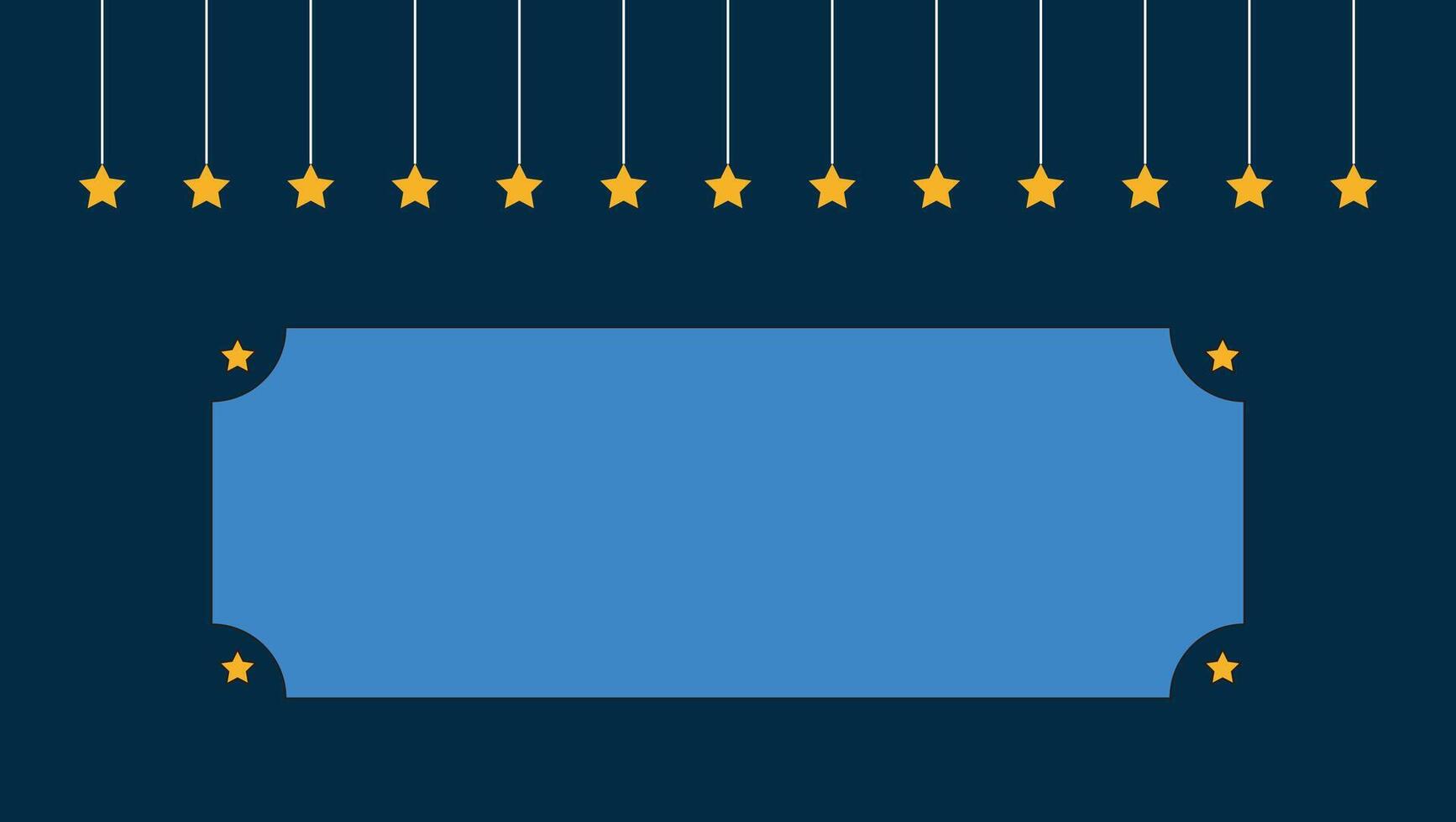 Design template banner blue star hanging vector
