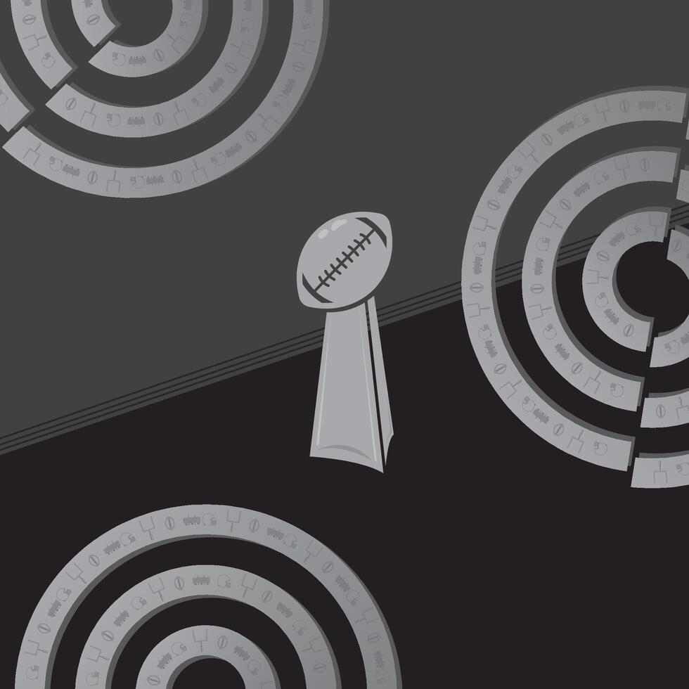 Minimalist American Football Trophy with Abstract Spiral Design vector
