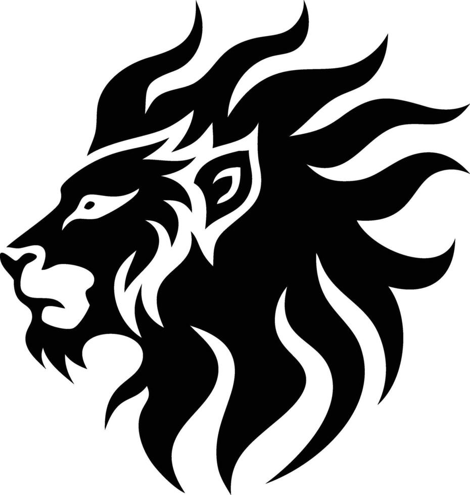 Dynamic Roaring Lion Head Silhouette Ideas vector