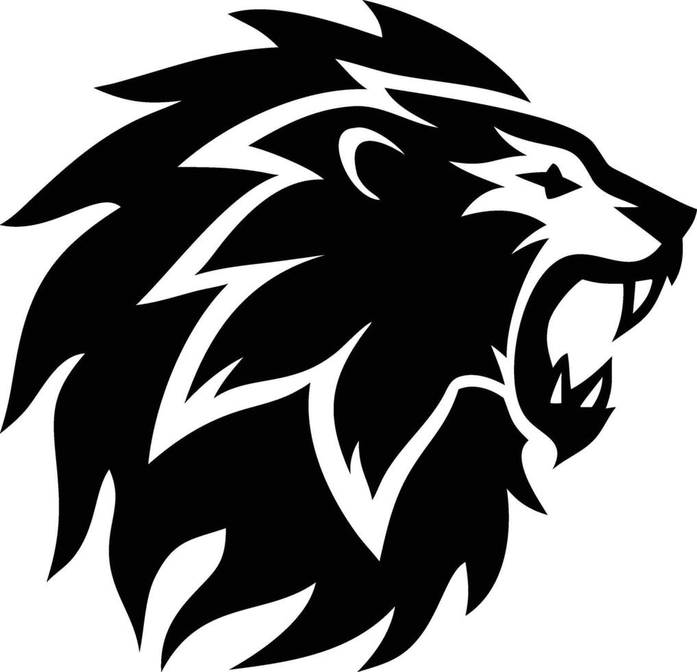 Roaring Lion Head Silhouette for Wildlife Lovers vector