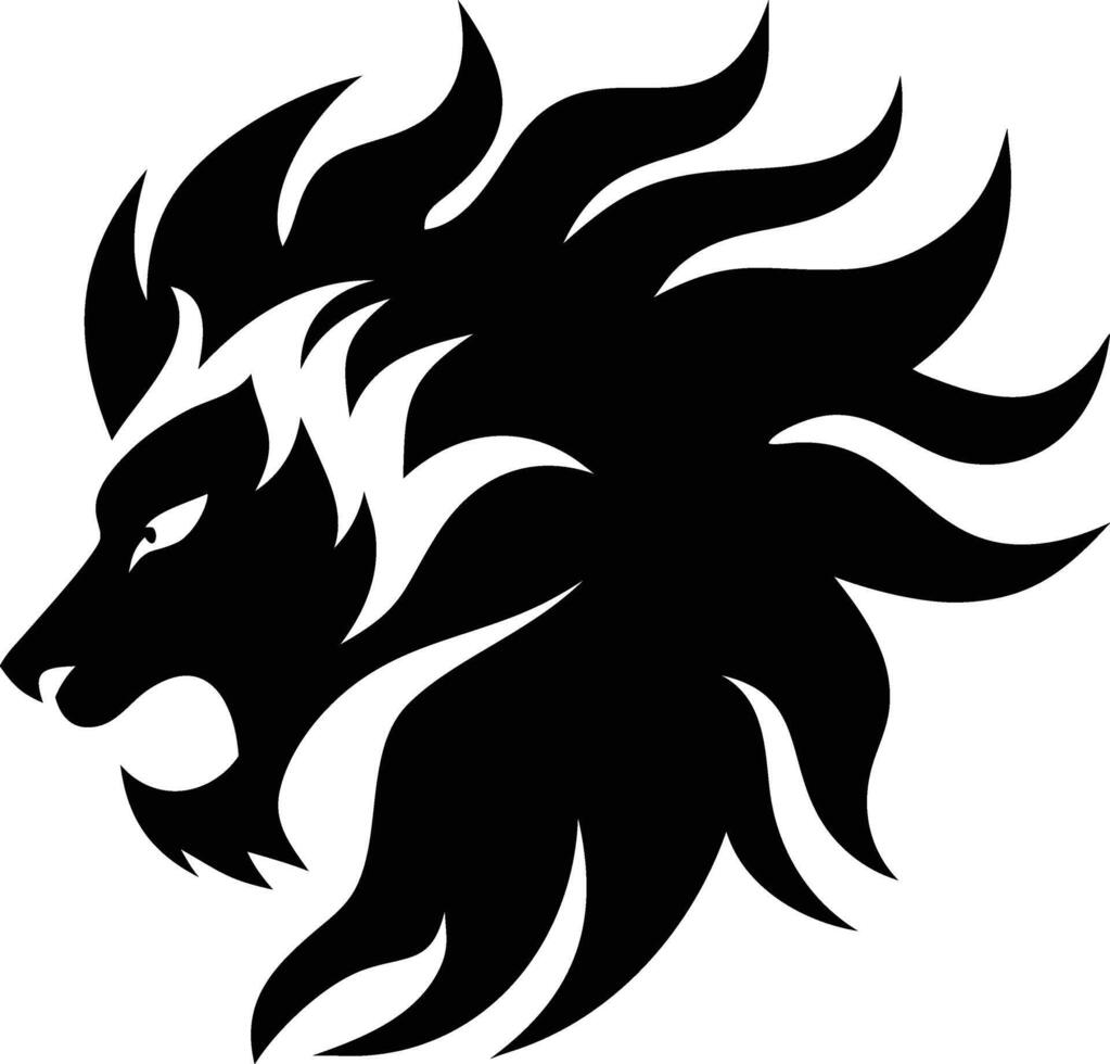 Roaring Lion Head Silhouette for Sports Logos vector