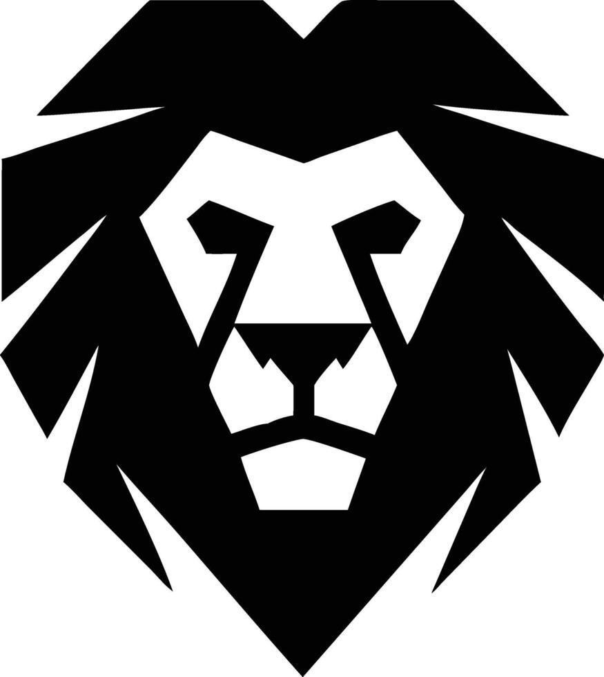 High-Quality Roaring Lion Head Silhouette Graphics vector