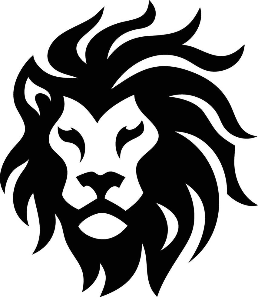 Expressive Roaring Lion Head Silhouette Artworks vector