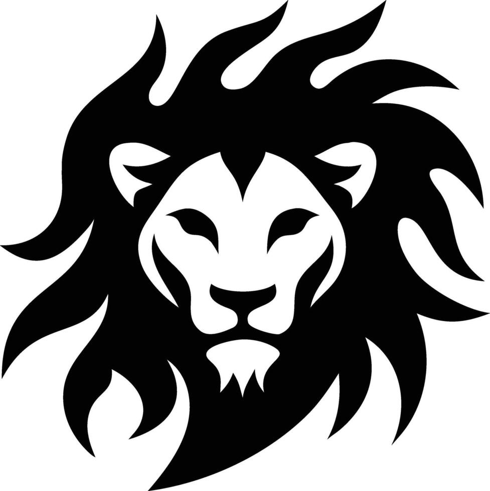 Abstract Roaring Lion Head Silhouette Creations vector