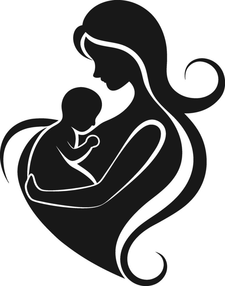 Silhouette of a Mothers Embrace vector