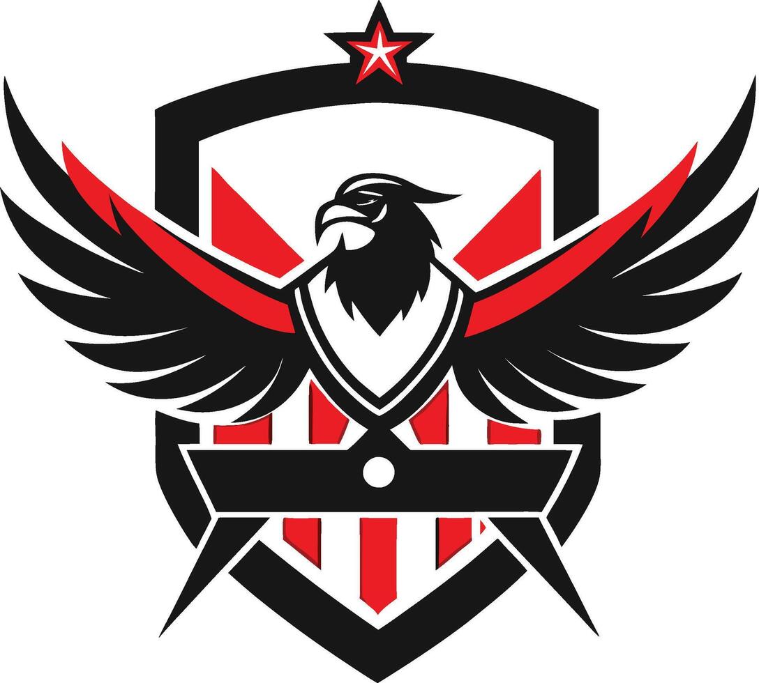 The logo for the team is a black and red eagle vector