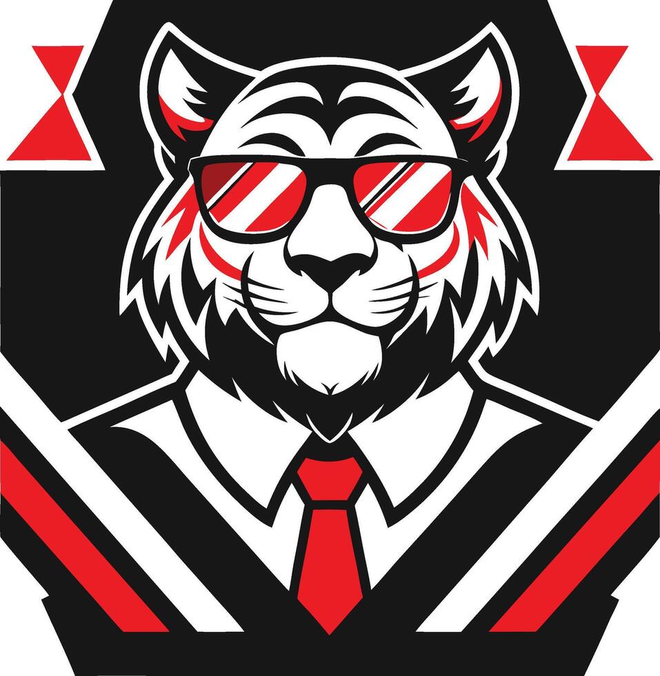 Tiger in Suit for Prestige and Strength vector