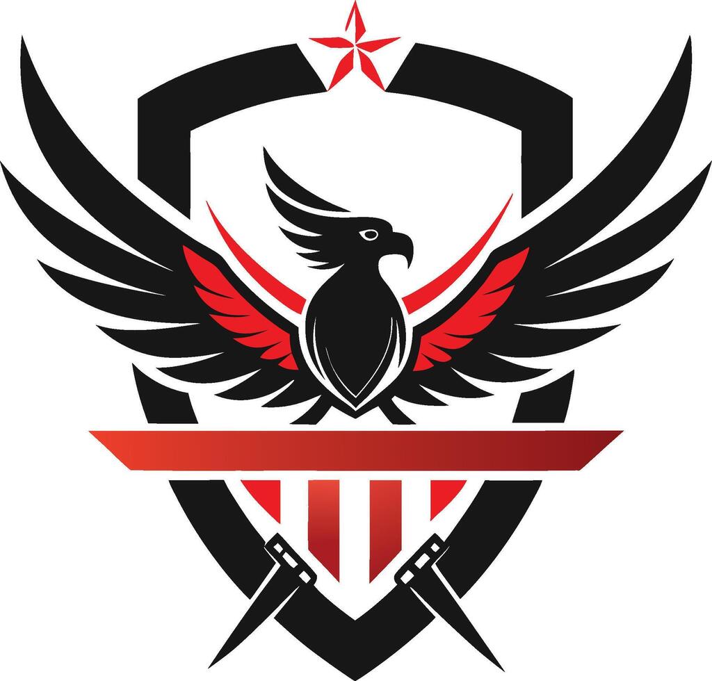 Eagle Crest Logo with Shield and Wings vector