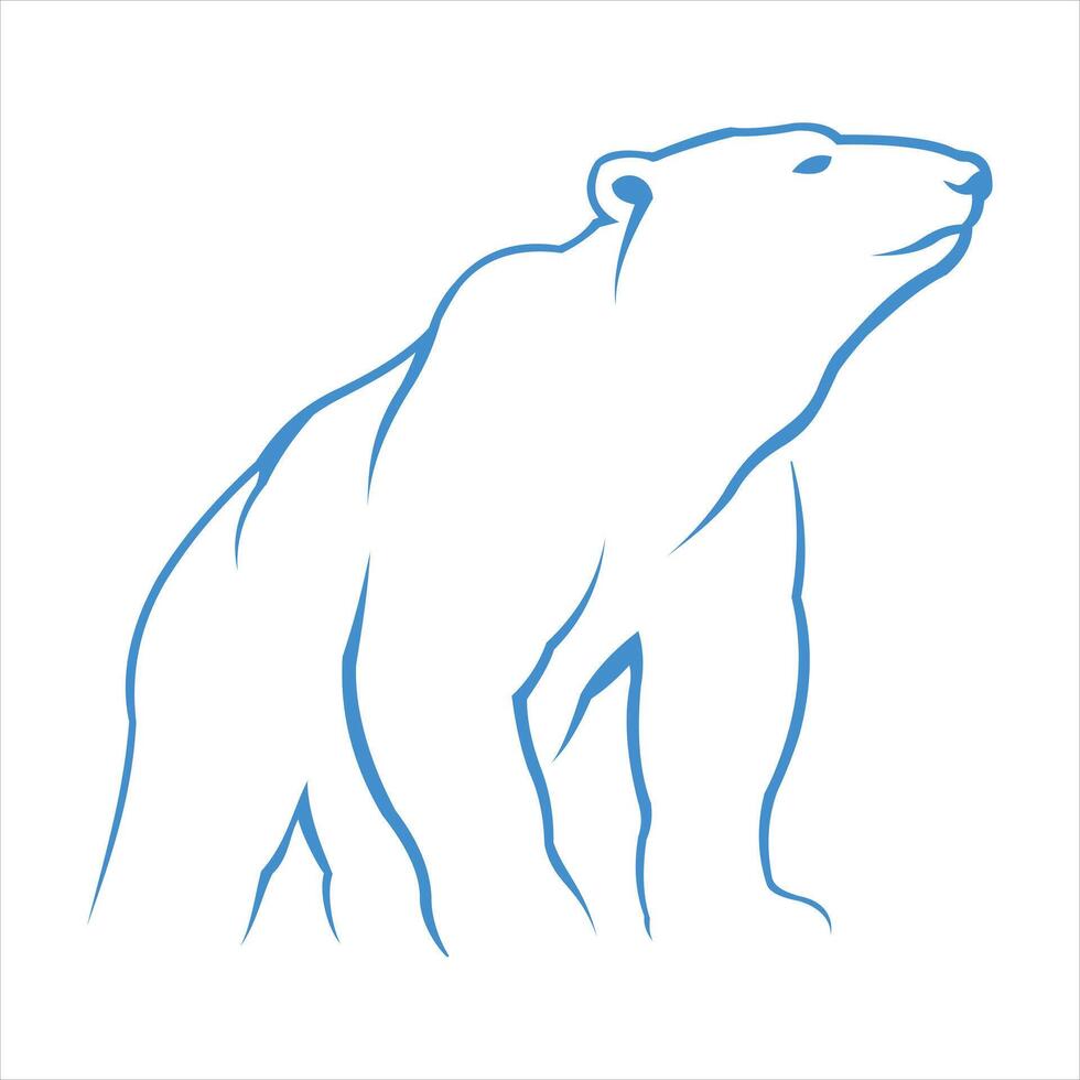 A polar bear is shown in blue on a white background vector