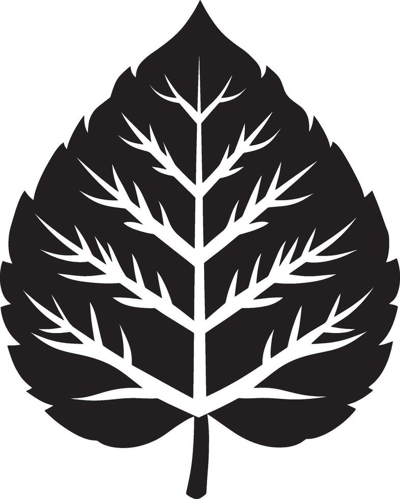 Minimalist black icon of a fern leaf in format vector