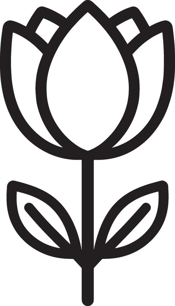 Black illustration of a tulip icon vector