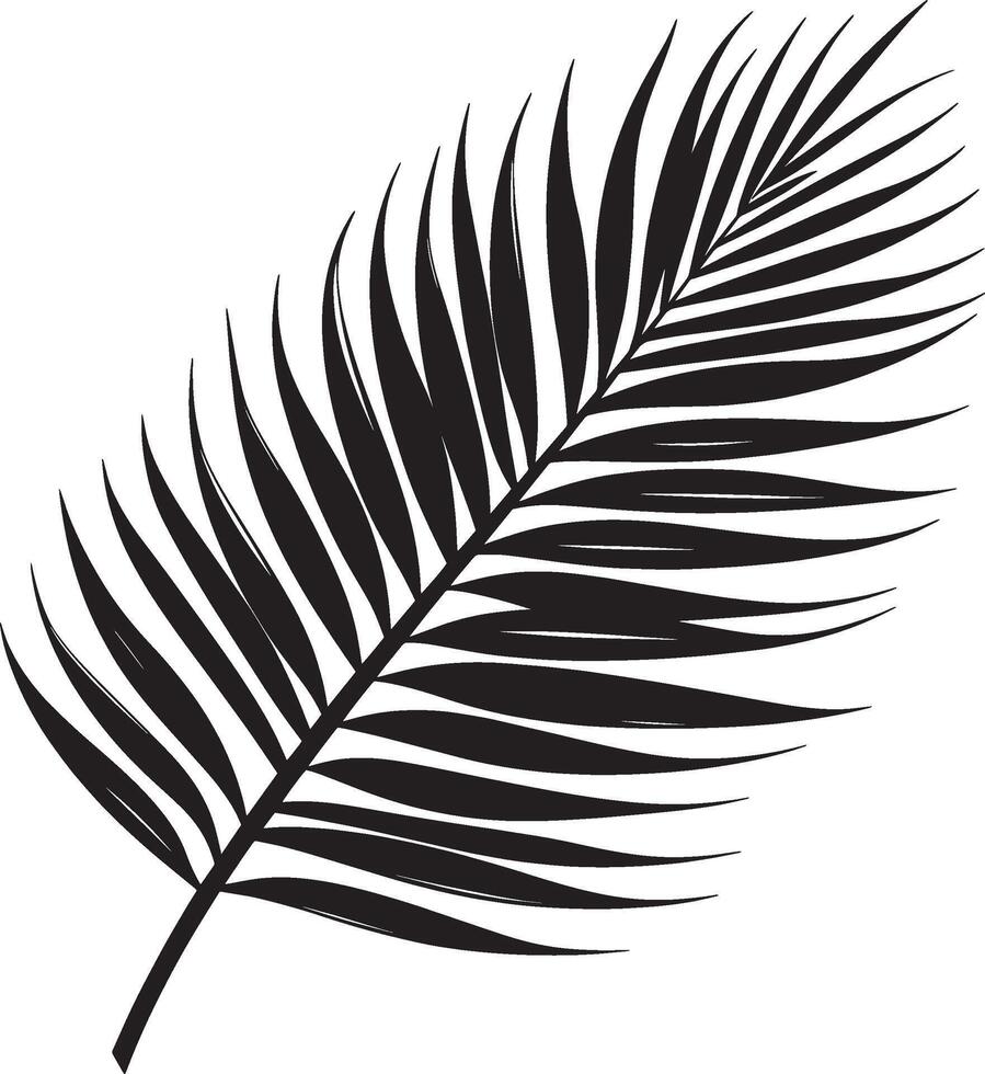 Palm leaf simple silhouette black illustration vector